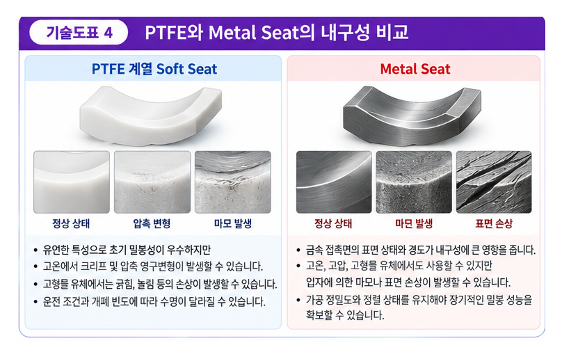 PTFE 시트와 금속 시트의 내구성 비교