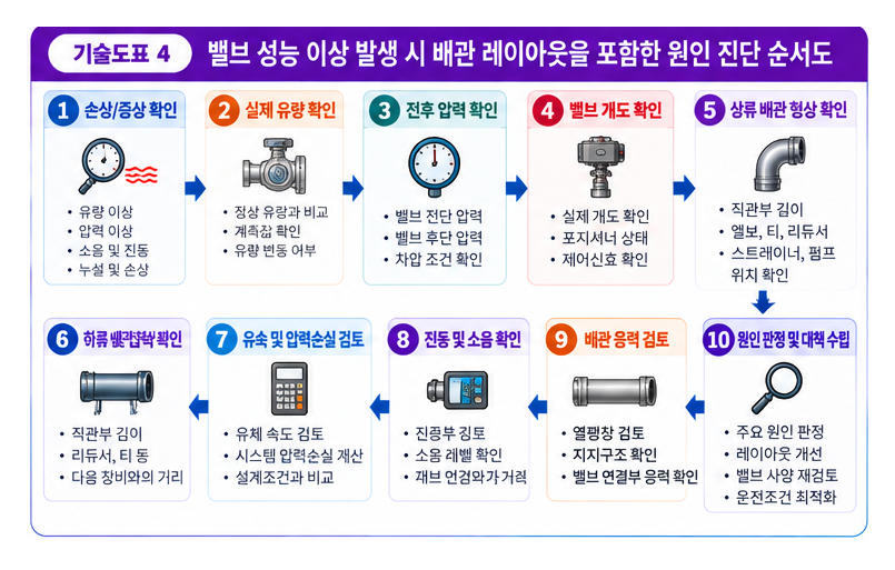 배관 레이아웃이 밸브 성능에 미치는 영향 4 배관 레이아웃이 밸브 성능에 미치는 영향