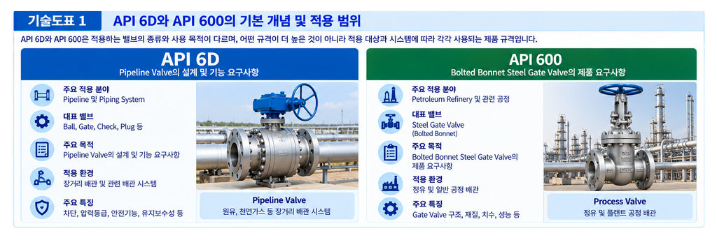 API 6D와 API 600의 차이점 분석